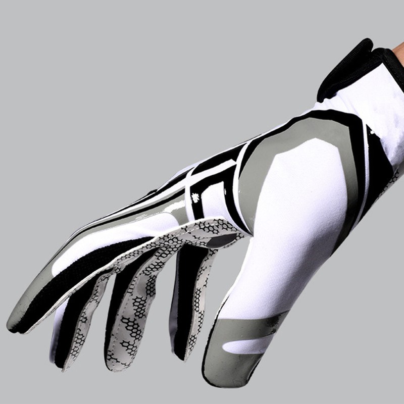 White Football Gloves Anti Slip Silicone Grip Sports Receiver Glove