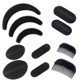 Leanockesa 11Pcs Hair Volume Sponge Bump Set with Invisible Clips,Hair Base Insert Tools for Natural Lift,Thickening Hair Styling and Wig Support