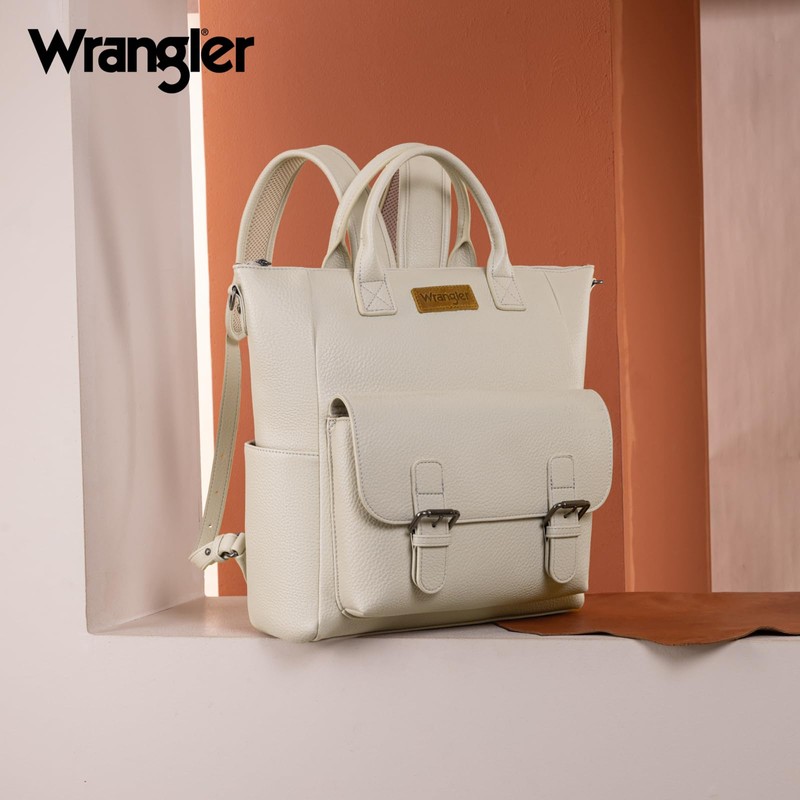 Montana West Wrangler Medium Backpack Purse for Women Off-white Fashion