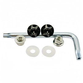 Kuroobaa Titanium Motorcycle License Plate Bolts Anti-theft Screws with Hex Lock Nuts M6x15 Set of 2 (Black)