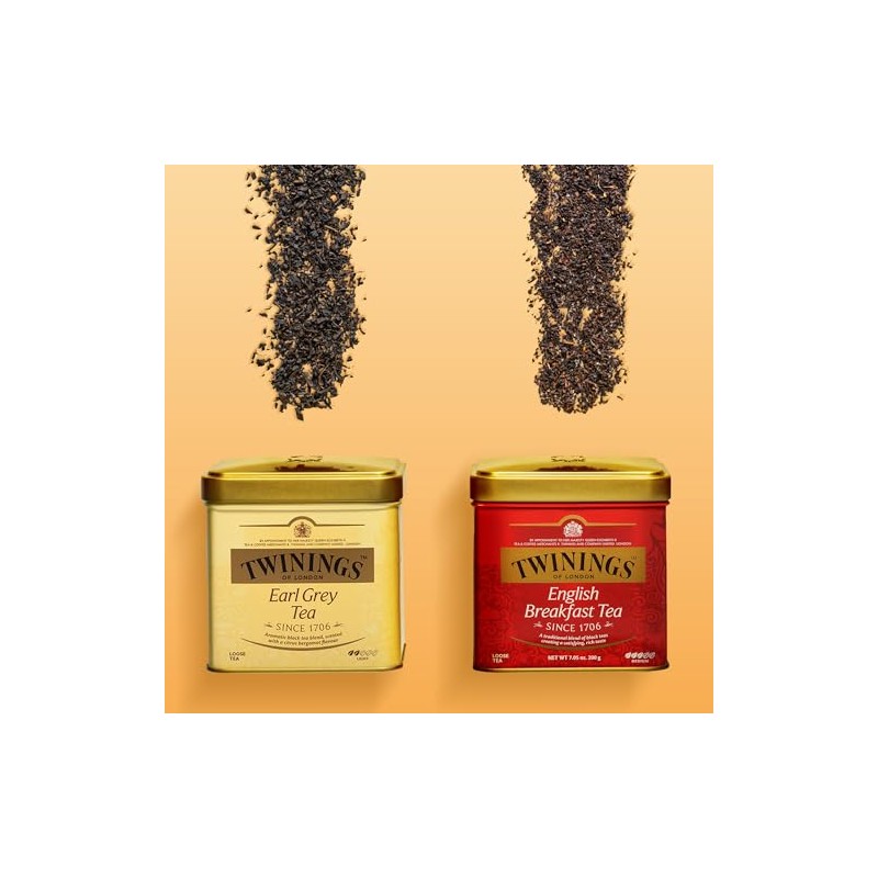 Twinings English Breakfast Tea, Loose Tea, 210ml Tins