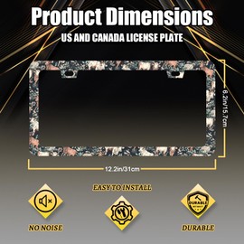 Cows License Plate Frame Cute Cow Animal Floral License Plate Holder Stainless Steel Auto Parts Funny Decoration Fits U.S. Canadian Standard Colorful License Plate for Men Women