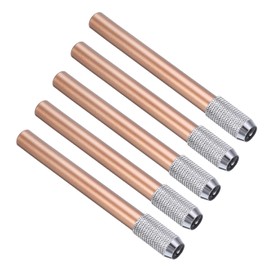 PATIKIL Extensores de Lápiz, 5 Piezas de Soporte de Lápiz de Metal Ajustable para Lápiz de Pluma para Lápiz Corto de Lápiz de Colores de Crayón de Oficina de Escritura, Naranja
