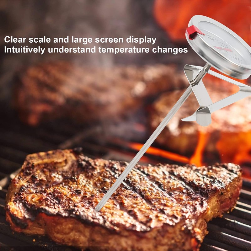 Deep Fry Thermometer, Stainless Steel Kitchen Thermometer, Instant Read Long