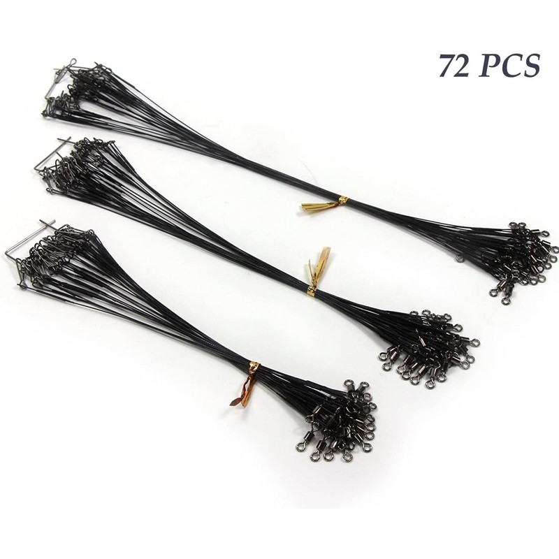 Stainless Steel Wire Leader for Fishing with Swivels and Snaps