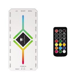 ShakingTank ARGB y PWM HUB 9 puertos para carcasa A-RGB y PWM Hub de ventilador con driver y entrada de alimentación SATA, divisor magnético de plano posterior de 5 V/3 pines ARGB, adaptador de