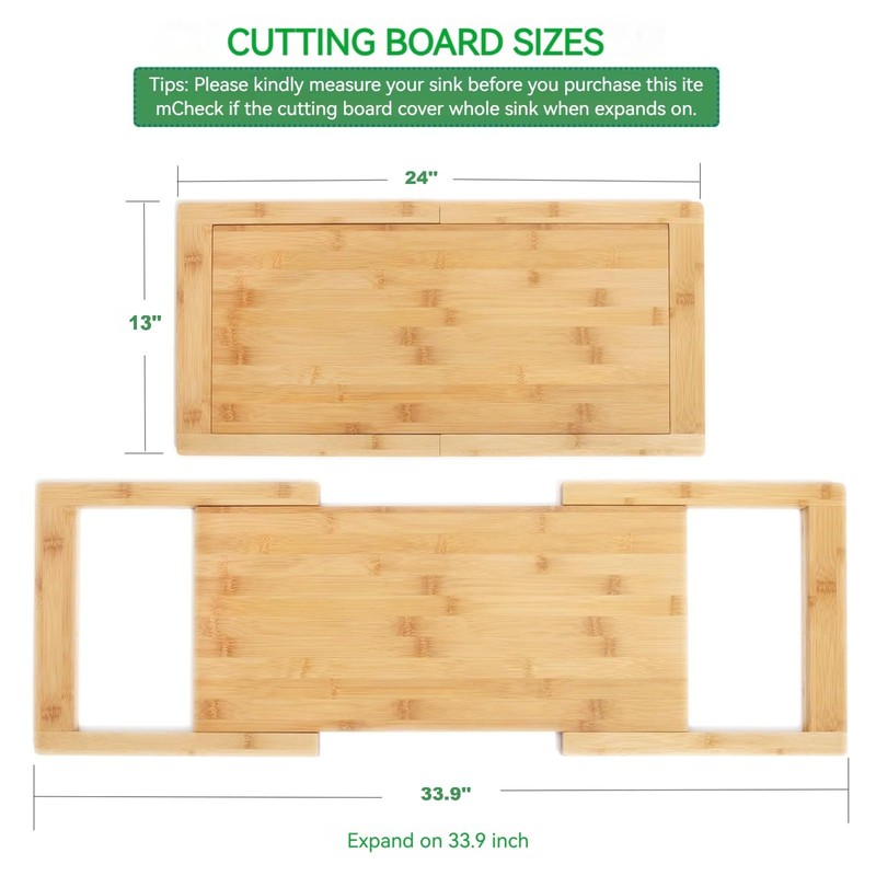 Kitchen Over The Sink Cutting Board - Expandable Cutting Board