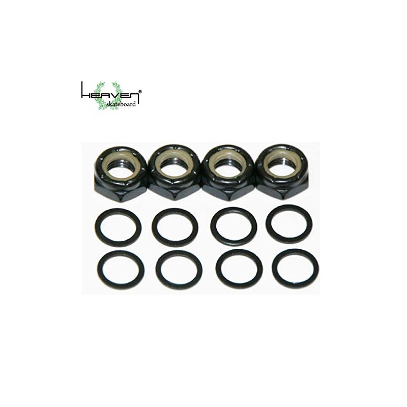 HEAVEN SKATEBOARD Axle Nut and Ring Set for 1 Car