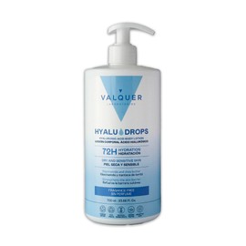 Valquer Hyaludrops Fragrance-Free Body Moisturizing Lotion – For Dry and Sensitive Skin, Up to 72 Hours of Nourishing Hydration with Hyaluronic Acid, Niacinamide, and Shea Butter – 700 ml