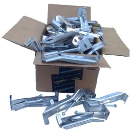 (50 Pack) 5 inch Heavy Duty Quick Hanging Hidden Rain Gutter Hanger Bracket Incuding Preinserted Screw with Clip