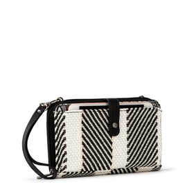 Sakroots Large Smartphone Crossbody Bag in Woven Fabric from Recycled Materials, Convertible Purse with Detachable Wristlet Strap, B&W Soulful Desert