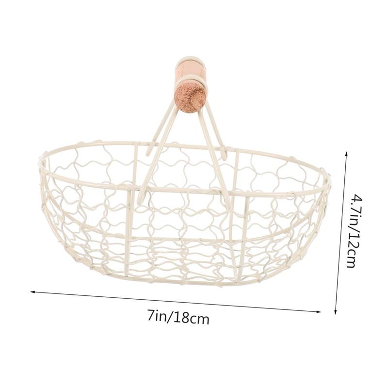 Alipis Metal Wire Storage Basket Rustic Decorative Egg Holder for