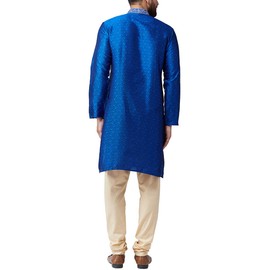 SOJANYA (Since 1958, pijama de seda jacquard Kurta y Churidaar para hombre, azul y beige , XX-Large