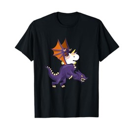 Funny Unicorn Riding Dragon Mythical Fantasy Gift T-Shirt