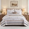 100% Cotton Quilt Set King Size - Reversible Botanical Quilted