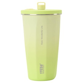 TYESO 20oz Tumbler with Retractable Straw, Stainless Steel Tumbler with straw inside Stainless steel wide-mouth vacuum insulation bottler home office outdoor multi-color (GRADIENT BUD, 20 oz)