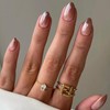 Uñas Postizas Degradadas Marrones - Uñas Cortas Almendradas Con Diseño