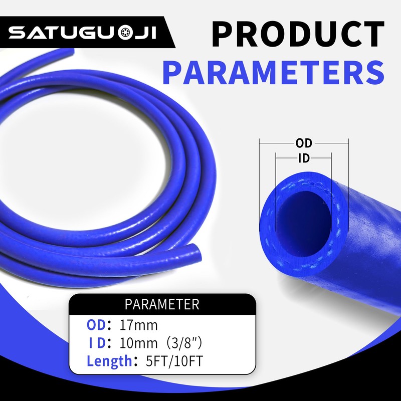 5FT ID 3/8" (10mm) Heater Hose Coolant Silicone hose Radiator