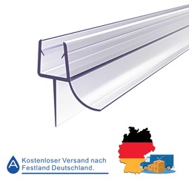 Shower Seal Floor Seal 80 cm for Shower Door Bath Attachment Shower Cubicle 5 mm 6 mm Glass Thickness Plastic Transparent