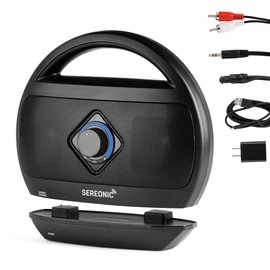 Portable Wireless TV Speakers for Smart TV - Ideal for TV Watching Without The Blaring Volume - Wireless Speakers for TV Designed for Hard of Hearing, Elderly, and Seniors - Decodes all Digital Audio.