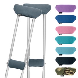 Crutch Comfort Deluxe Soft Fleece & Foam Crutch Accessory Set (Gray)
