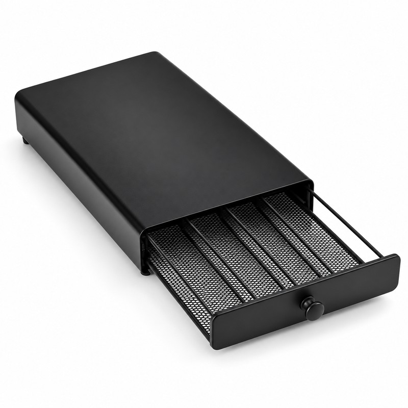 40-Pod Coffee Capsule Storage Drawer for Nespresso OriginalLine, Metal Countertop