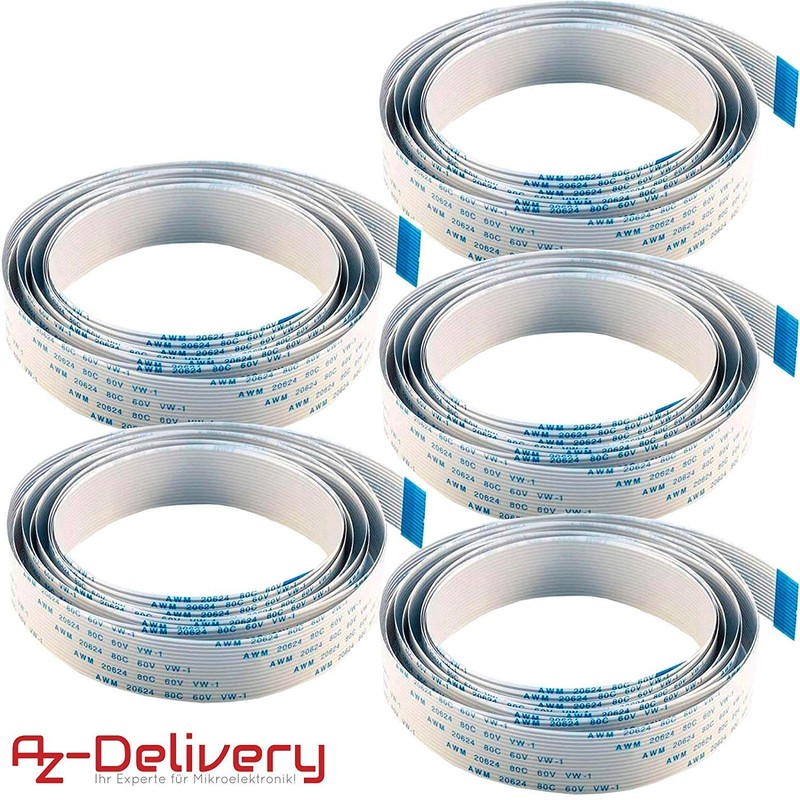 Azdelivery Replacement Flex Cable 200 cm for Raspberry Pi Camera/Monitor/200