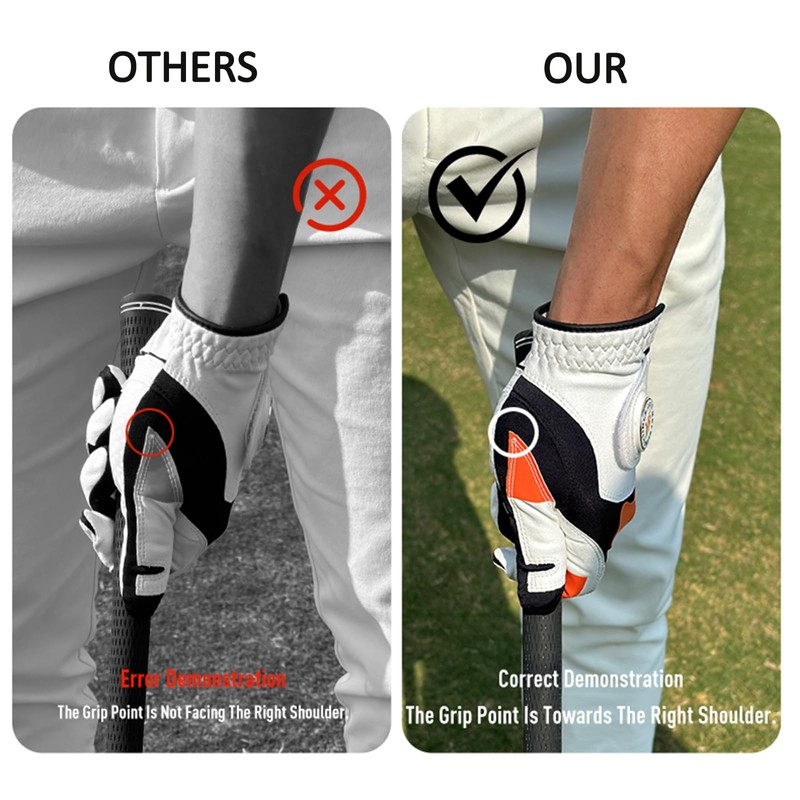 HPLSZCN Men's Golf Gloves Left Handed Golfer Breathable Comfotable Fit