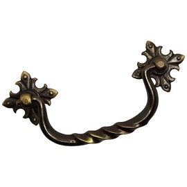 Universal Hardware Brass Solid Vintage Cabinet Handle Drawer Drop Swan Neck Handles Old Brass 415