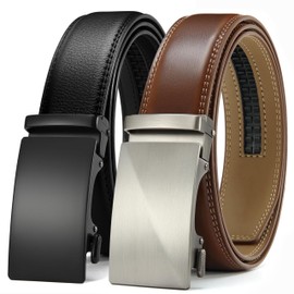 CHAOREN Leather Ratchet Belt Men 2 Pack - Customizable Fit, Effortless Style (35mm)