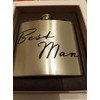 Amore Stainless Steel Silver 5oz Hip Flask - Best Man