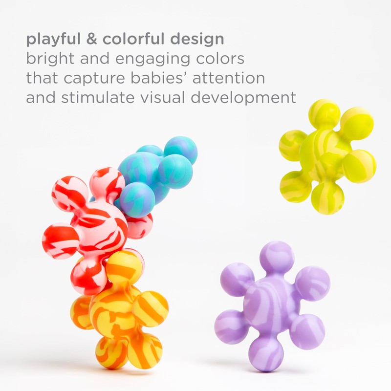 Ubbi Joinibble Teether for Babies, Food-Grade Platinum Silicone, Soothes Teething