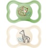 MAM Air Soothers 6+ Months (Pack of 2), Baby Soothers with Sterilisable Travel Case, Baby Essentials, Cream (Designs May Vary)