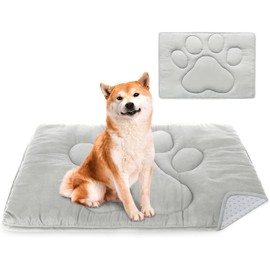 Dog Crate Mat 24/30/36/42/48 Inch, Warm & Soft Dog Bed Mat with Anti-Slip Bottom, Dark Colored to Hide Stains, Dog Kennel Pad for Sleeping, Washable Pet Mattress