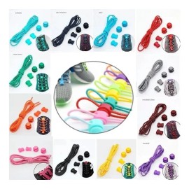 Agujetas Elásticas Paquete 5 Cordones Bloqueo Tenis Maratón Multicolor