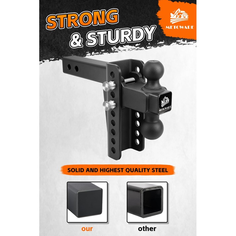 METOWARE Adjustable Trailer Hitch - Heavy Duty Tow Hitch Fits