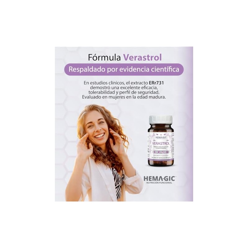 Antioxidante Natural Suplemento Mujer Madura Verastrol Extracto Err731 Ruibarbo Siberiano