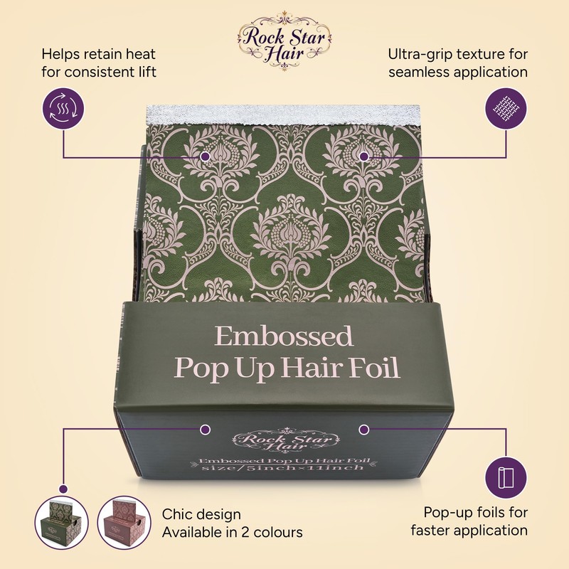 EMBOSSED POP UP HAIR FOILS FOR COLOUR vintage pink