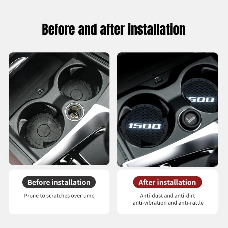 2Pcs Car Cup Holder Coaster for RAM 1500 Accessories Anti