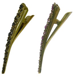 Set of 2 JCGY Alligator Strong Metal Hair Clips Long Duckbill Clips Beakclips for Hair Upstyling for Women Girls NM110-2gJetGfuchsia