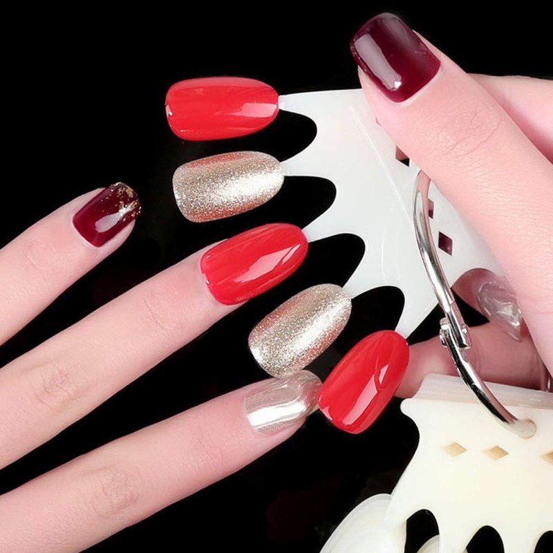 3 Sets Plastic Nail Swatches Crown Shape Fake Tips Nail