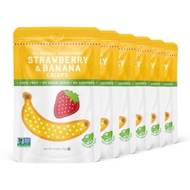 Nature's Turn Freeze-Dried Fruit Snacks, Strawberry Banana Crisps, Pack of 6 (0.53 oz Each)