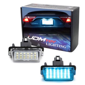 iJDMTOY Ice Blue Full LED License Plate Light Kit Compatible with Toyota Camry Highlander Prius C Avalon Yaris, by 18-SMD Aqua LEDs & Can-Bus Error Free