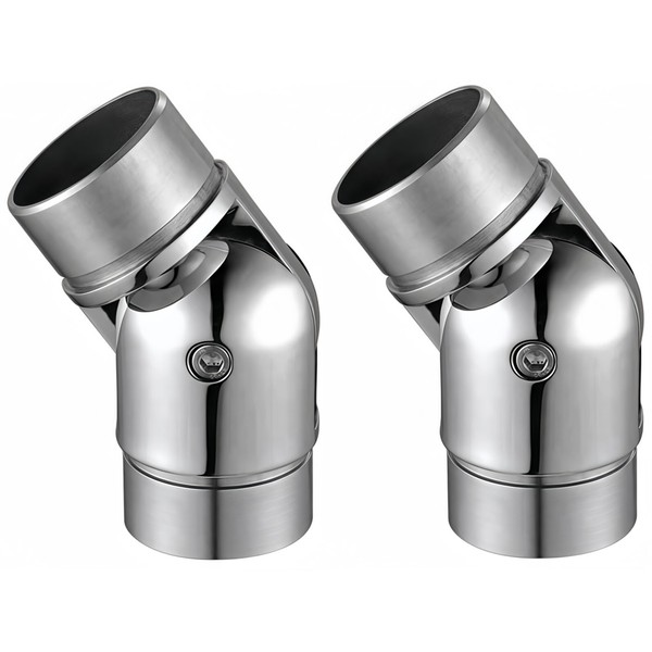 Pack of 2 Stainless Steel Handrail Joint Connectors, Pipe Connector