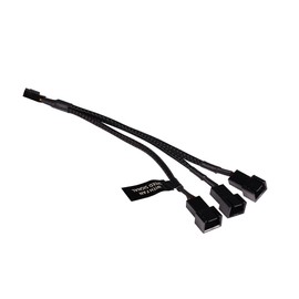 Alphacool 1891Y Splitter 3-Pin to 3x 3-Pin 15 cm Cable Modding Sleeved Black