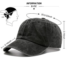 Ultrafun 6 Pack Unisex Vintage Baseball Cap Washed Distressed Plain Blank Baseball Hat Adjustable Dad Hat for Outdoor Sports (6Pack-Grey)