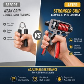 Adjustable Hand Grip Strengthener for Forearm Training – 5–165kg Steel Spring Gripper with Counter