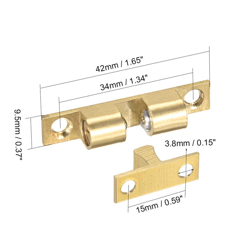 sourcingmap Cabinet Door Closet Brass Double Ball Catch Tension Latch
