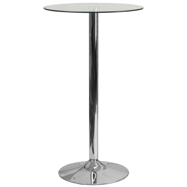Flash Furniture 23.75'' Round Glass Table with 41.75''H Chrome Base