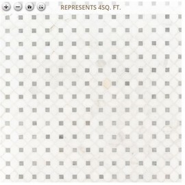 Bianco Dolomite Dotty 12.31 in. x 12.36 in. Polished Marble Mesh-Mounted Mosaic Tile
